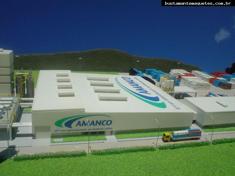 Foto de maquete fisica de Indústrias produzida para o cliente Amanco Brasil, localizada na cidade de Joinville/SC