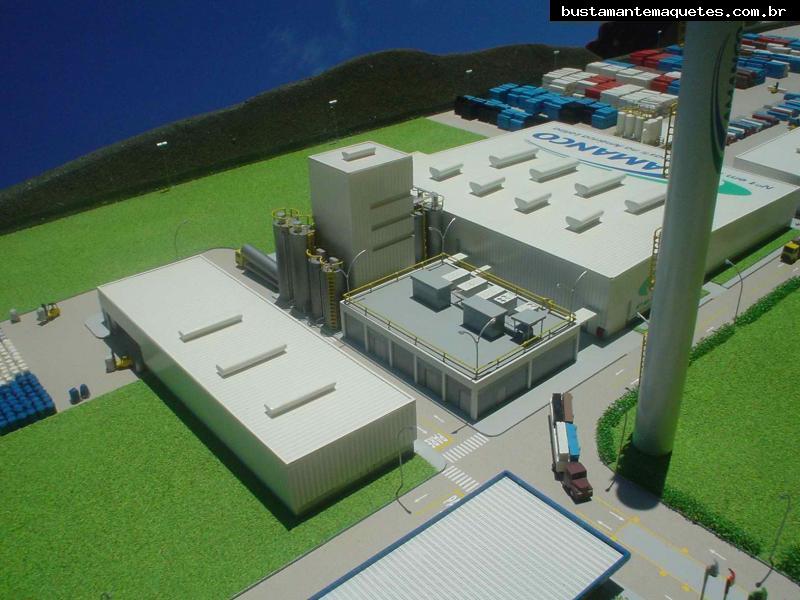 Foto de maquete fisica de Indústrias produzida para o cliente Amanco Brasil, localizada na cidade de Joinville/SC