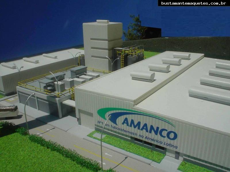 Foto de maquete fisica de Indústrias produzida para o cliente Amanco Brasil, localizada na cidade de Joinville/SC