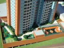 Foto de maquete fisica de Edifícios Residenciais produzida para o cliente Frechal Construções, localizada na cidade de Blumenau/SC