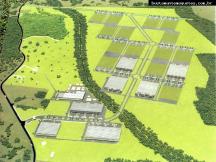 Foto de maquete fisica de Indústrias produzida para o cliente Perville Const. Empreendimentos, localizada na cidade de Joinville/SC