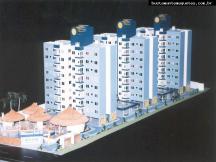 Foto de maquete fisica de Edifícios Residenciais produzida para o cliente Mendes Sibara, localizada na cidade de Itajaí/SC
