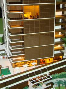 Foto de maquete fisica de Edifícios Residenciais produzida para o cliente Grupo Estrutura, localizada na cidade de Joinville/SC