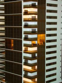 Foto de maquete fisica de Edifícios Residenciais produzida para o cliente Grupo Estrutura, localizada na cidade de Joinville/SC