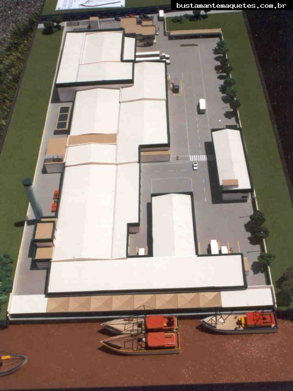 Foto de maquete fisica de Indústrias produzida para o cliente CostaSul Pescados SA, localizada na cidade de Navegantes/SC