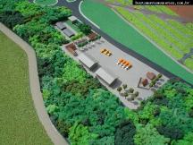Foto de maquete fisica de Indústrias produzida para o cliente STRALU Julio Simões Transportes, localizada na cidade de Rio de Janeiro/RJ