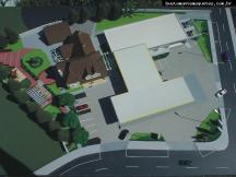 Foto de maquete fisica de Edifícios Comerciais produzida para o cliente Petrobras BR, localizada na cidade de Curitiba/PR