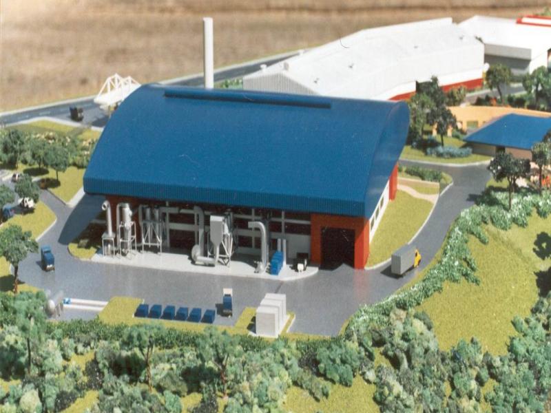 Foto de maquete fisica de Indústrias produzida para o cliente Jofund Industria de Fundição, localizada na cidade de Joinville/SC