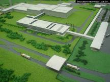 Foto de maquete fisica de Indústrias produzida para o cliente HS Arquitetos, localizada na cidade de Blumenau/SC
