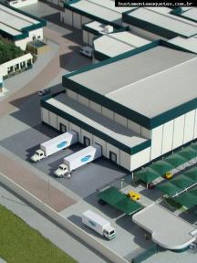 Foto de maquete fisica de Indústrias produzida para o cliente CostaSul Pescados SA, localizada na cidade de Navegantes/SC