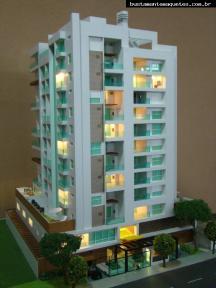 Foto de maquete fisica de Edifícios Residenciais produzida para o cliente Werk Empreendimentos, localizada na cidade de Joinville/SC